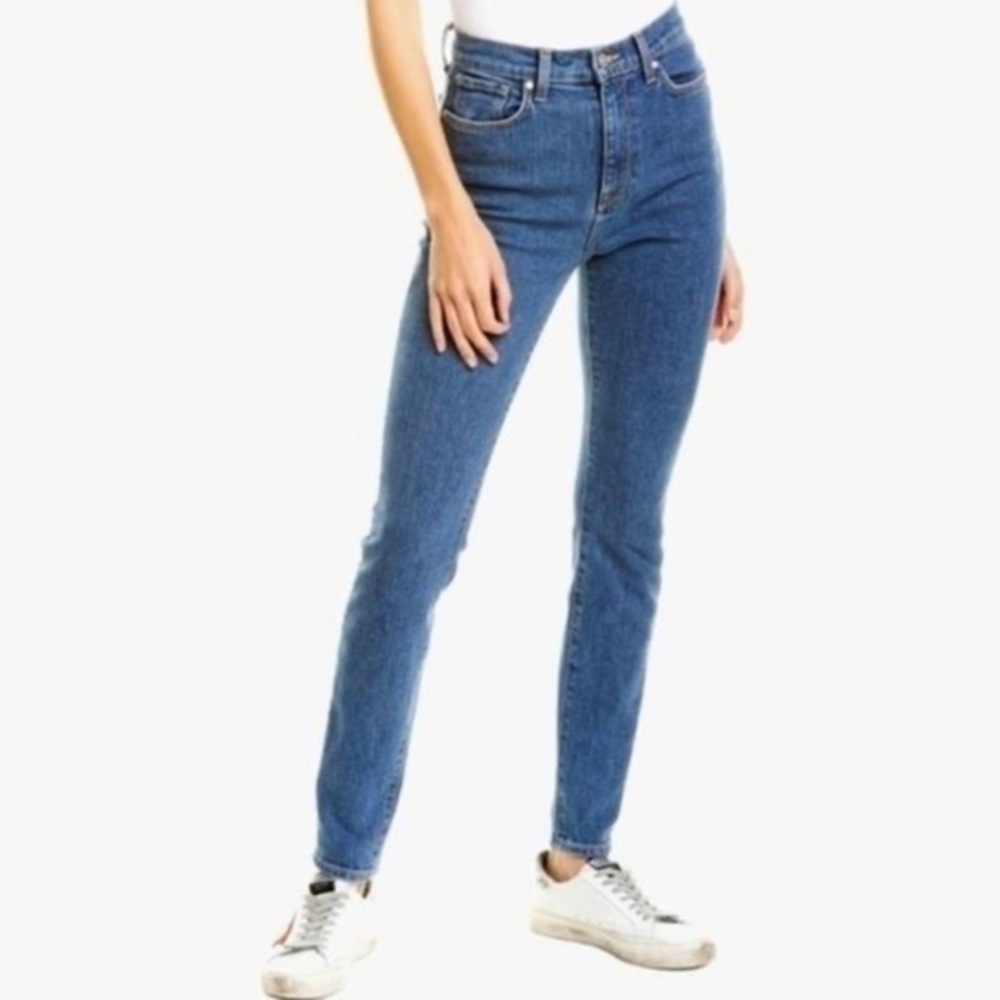Bldwn Baldwin Womens Ultra High Rise Skinny Jeans Medium Clear Blue